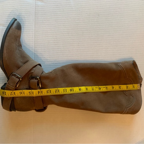 MATISSE SUEDE WESTERN, COWGIRL, BOHO BOOTS W/ ANKLE HARNESS & BUCKLES - Picture 15 of 16